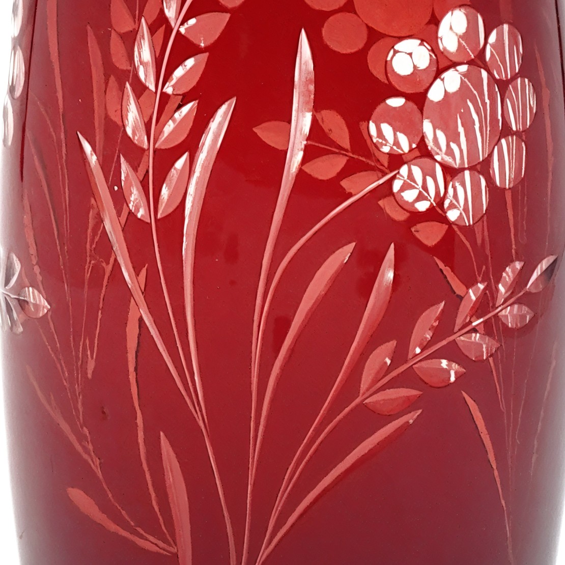 Böhmische Kristall Blumenvase, Bleiglas, Handschliff